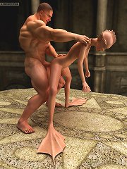 Splice. Horny guy fiercely screws a sensual mutant into her wet pussy